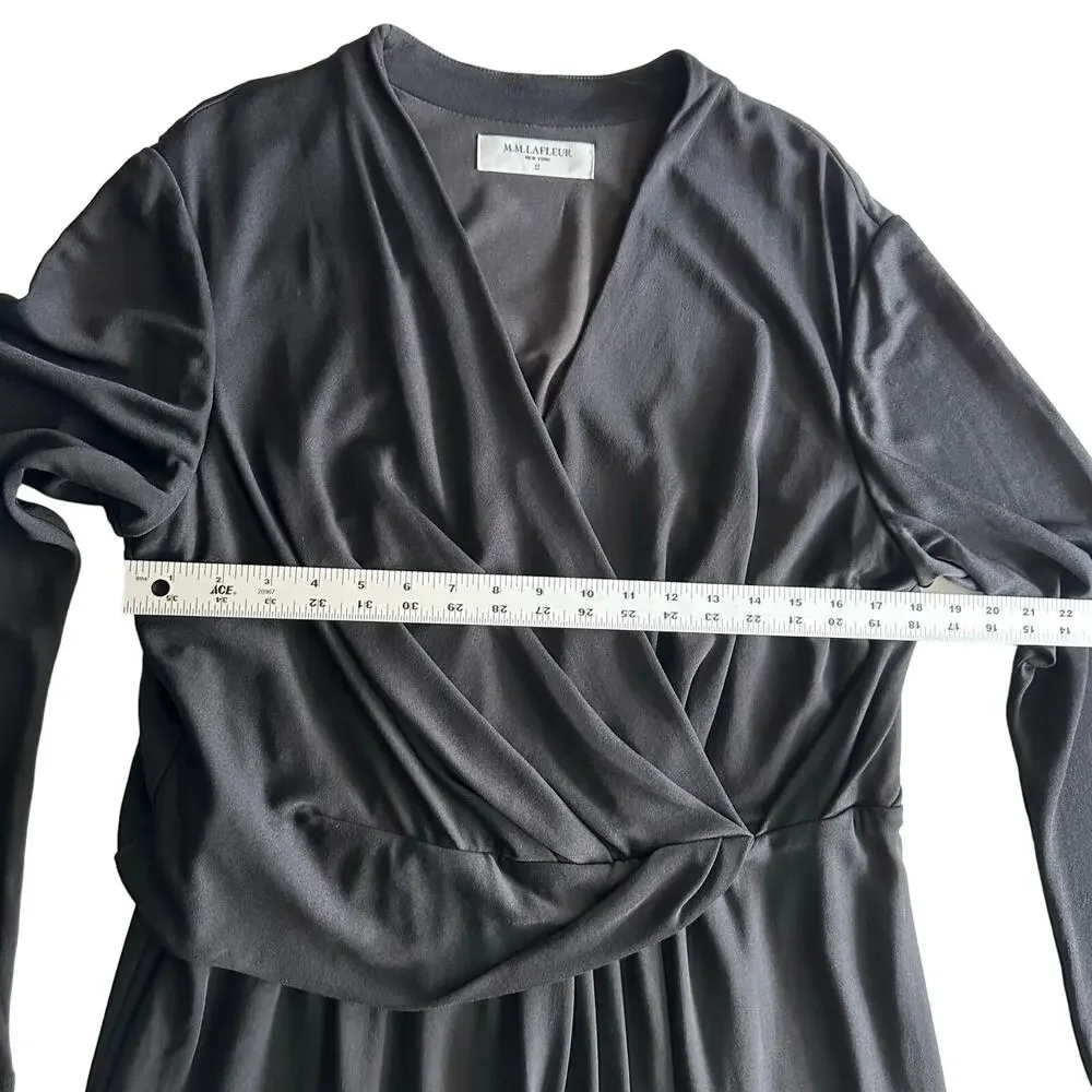 M M Lafleur Casey‎ Faux Wrap Draped 3/4 Sleeve Career Black Dress Plus Size +1